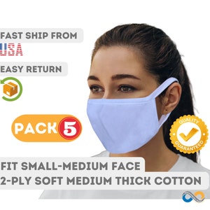 Cotton Reusable Face Masks - Blank