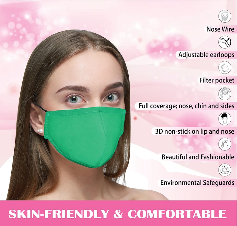 Kelly green face mask