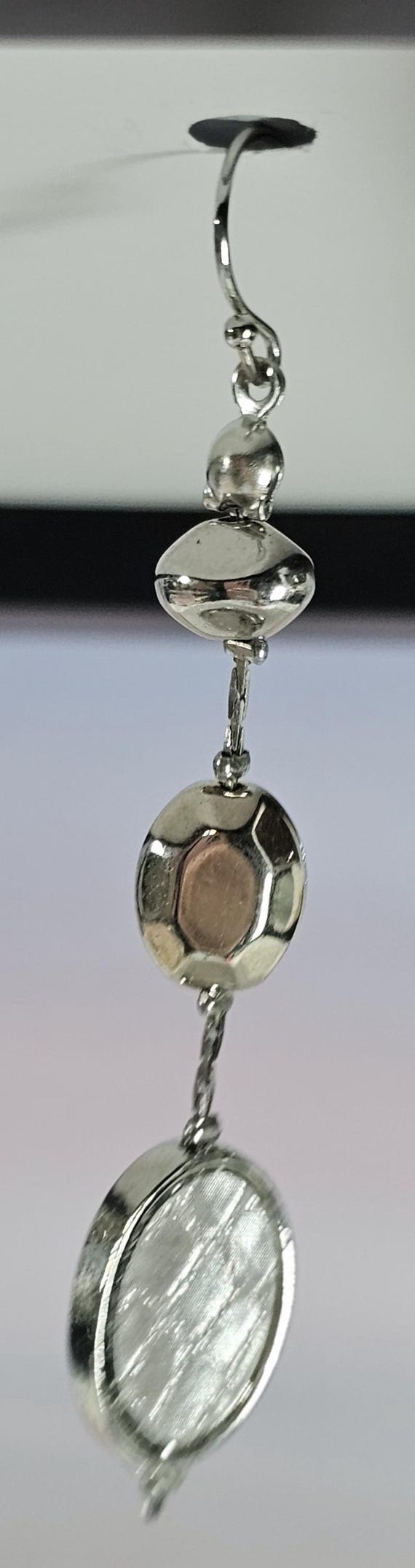 Silver Tone Three Layer Dangle Earrings - Fashion… - image 4