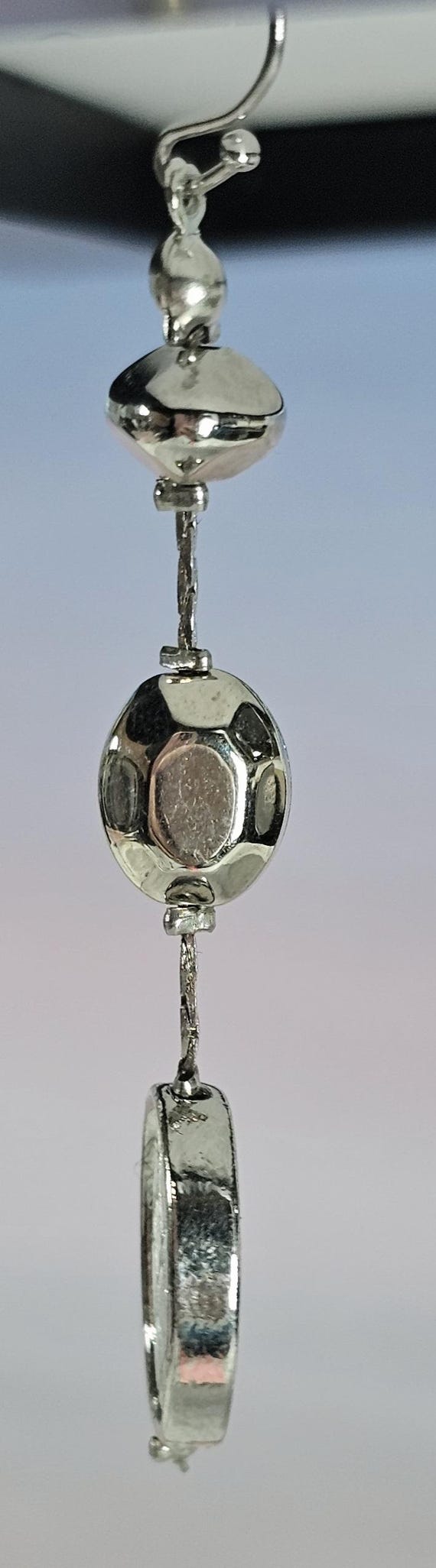 Silver Tone Three Layer Dangle Earrings - Fashion… - image 3