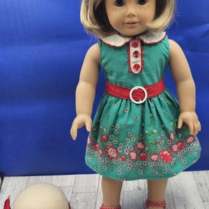 kit kittredge christmas dress American Girl 18" Kit Kittredge Christmas Holiday Red DRESS ONLY