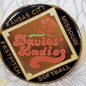 Vintage Kansas City Metro Softball Pins (3pcs) - Hot Shots & Davies Ladies - Girls Fastpitch Softball ASA Regional Sports Lapel Pin KC Area image 3
