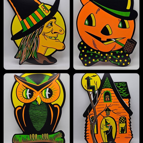 Halloween Vintage Die Cut Decorations Etsy Halloween Vintage Die Cut Decorations Etsy