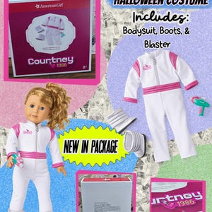 American Girl Courtney Moore Doll - 1980s Era - Clothes & Accessories - Care Bears Boom Box Mix Tape Halloween Pac-Man Lunch Box bild 8