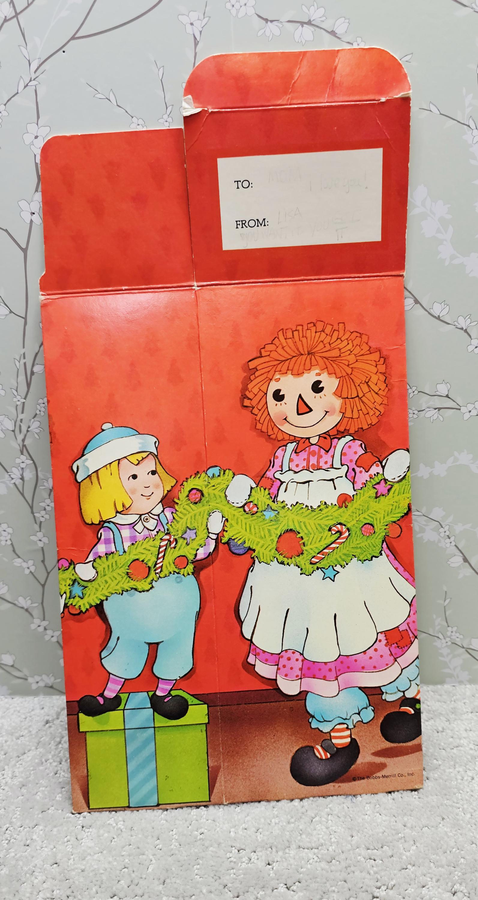 Vintage Ragged Box Vector Vintage Christmas Raggedy Ann Folding Gift Box | Bobbs-merrill Hallmark ...