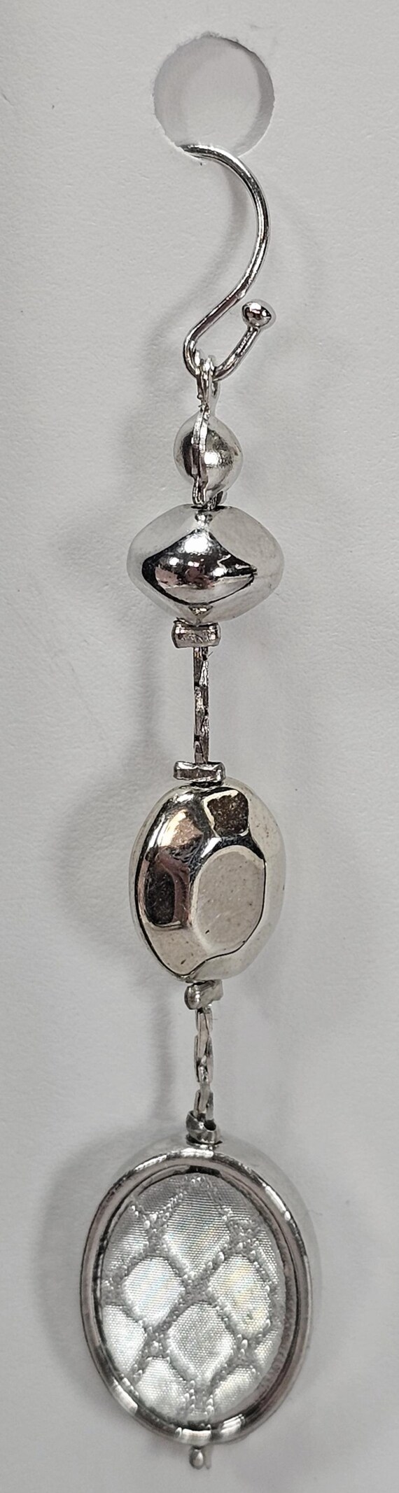 Silver Tone Three Layer Dangle Earrings - Fashion… - image 2