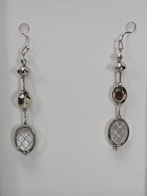 Silver Tone Three Layer Dangle Earrings - Fashion… - image 6