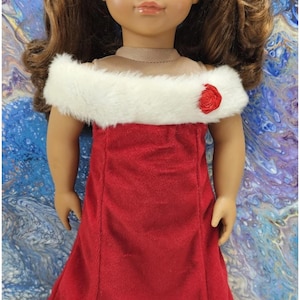 red dress white fur trim Vera Ellen as Judy Haynes Red Dress White Christmas Costume LausenCrafts