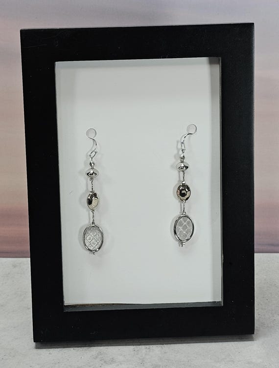 Silver Tone Three Layer Dangle Earrings - Fashion… - image 1