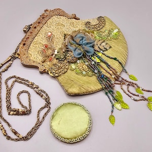 Victorian beaded bag purse Highly Decorated beads flowers