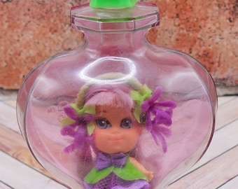 Vintage Violet Liddle Kiddle Kologne 1967 Mattel Inc Hong Kong Purple Hair Purple Green Bottle Great Condition