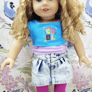 American Girl Courtney Moore Doll - 1980s Era - Clothes & Accessories - Care Bears Boom Box Mix Tape Halloween Pac-Man Lunch Box bild 3