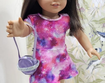 American Girl Doll - Luciana Vega Doll in Meet Dress + Purple Planet Purse  - Girl of the Year 2018 - 18-inch Doll - AG GOTY - Retired Doll