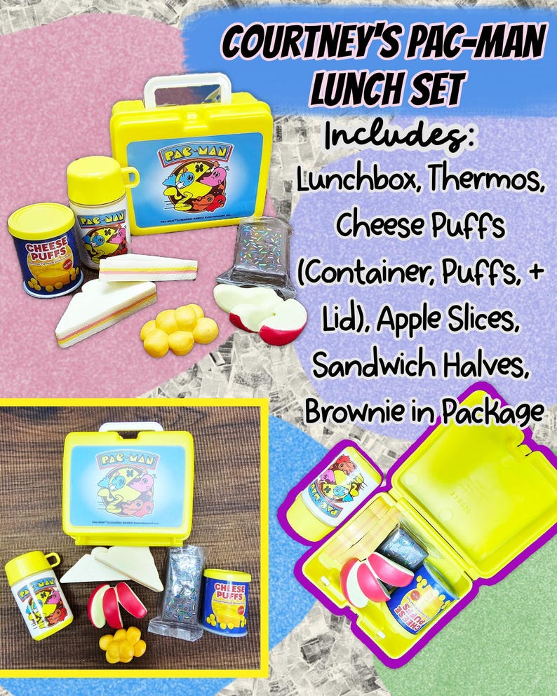 American Girl Courtney Moore Doll - 1980s Era - Clothes & Accessories - Care Bears Boom Box Mix Tape Halloween Pac-Man Lunch Box bild 14