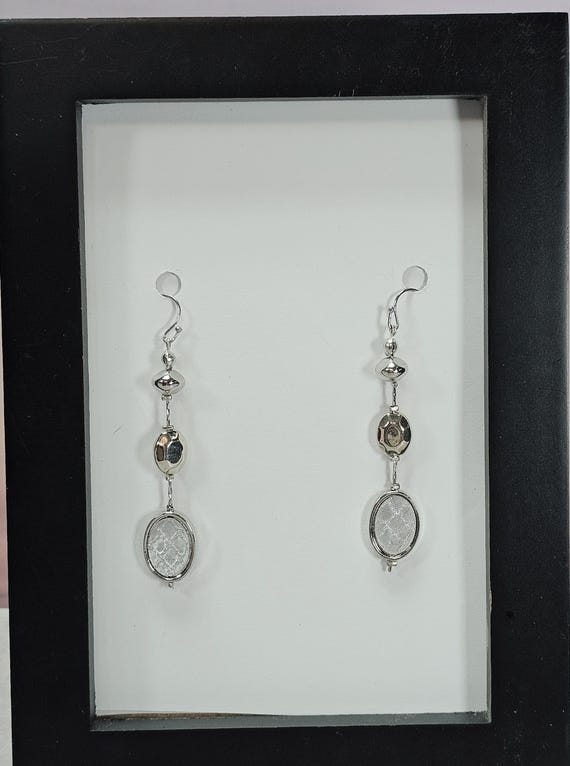 Silver Tone Three Layer Dangle Earrings - Fashion… - image 7