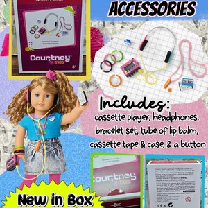 American Girl Courtney Moore Doll - 1980s Era - Clothes & Accessories - Care Bears Boom Box Mix Tape Halloween Pac-Man Lunch Box bild 12