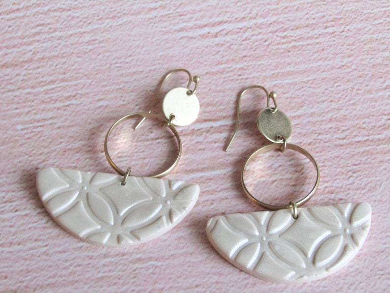 Polymer Clay earrings Clay earrings gold plated polymer clay earring geometric MAYA