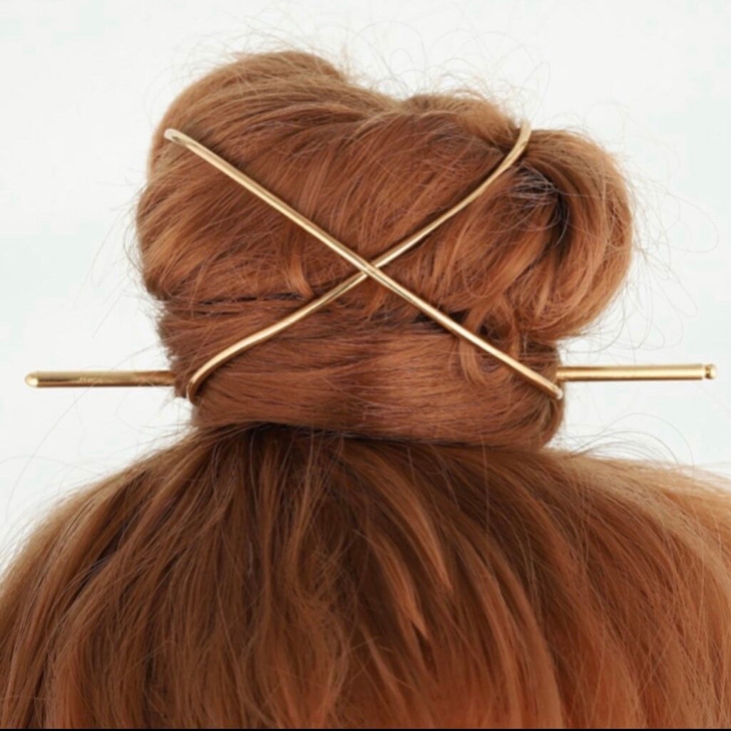 Buy Copper Wavy Hair Stick Hair Bun Chignon Pin Seamless Copper Online in  India  Etsy