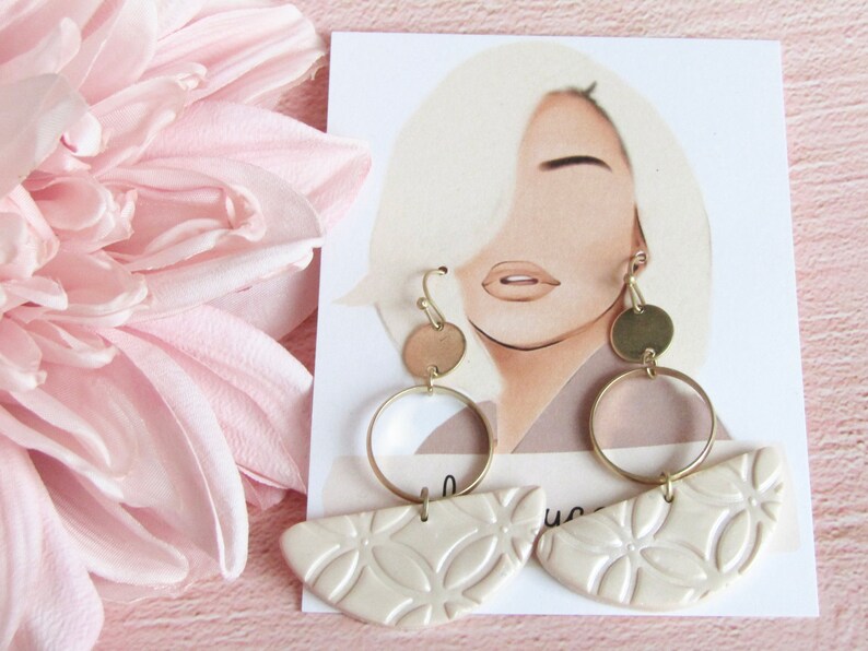 Polymer Clay earrings Clay earrings gold plated polymer clay earring geometric MAYA