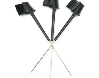 Double Sided Edge Brush - PACK OF 3 / Perfect for lace wig install