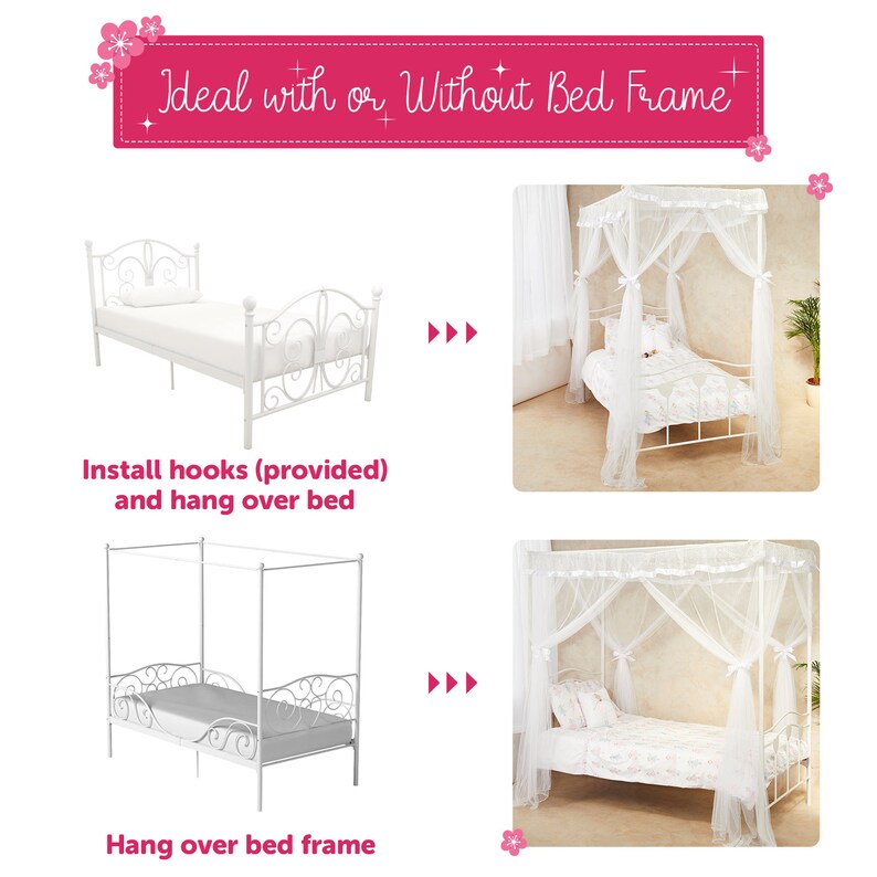 Pink Bed Canopy for Girls Bedroom Bedding Decoration Etsy