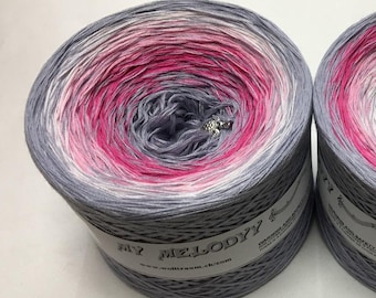 Sweet Lolita Gradient Yarn, Pink Yarn, Cotton Blend Ombre Yarn Cake, Wolltraum Yarn