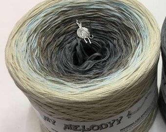 Castle of the Hill Gradient Yarn, Neutral Yarn, Cotton Blend Ombre Yarn Cake, Wolltraum Yarn