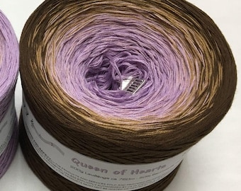 Queen of Hearts Gradient Yarn, Cotton Blend Ombre Yarn Cake, Wolltraum Yarn