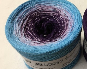 Wonderland Gradient Yarn, Cotton Blend Ombre Yarn Cake, Wolltraum Yarn