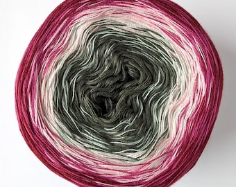 Alice Gradient Yarn, Cotton Blend Ombre Yarn Cake, Wolltraum Yarn