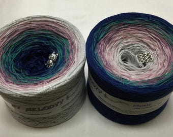 Music Gradient Yarn, Cotton Blend Ombre Yarn Cake, Wolltraum Yarn