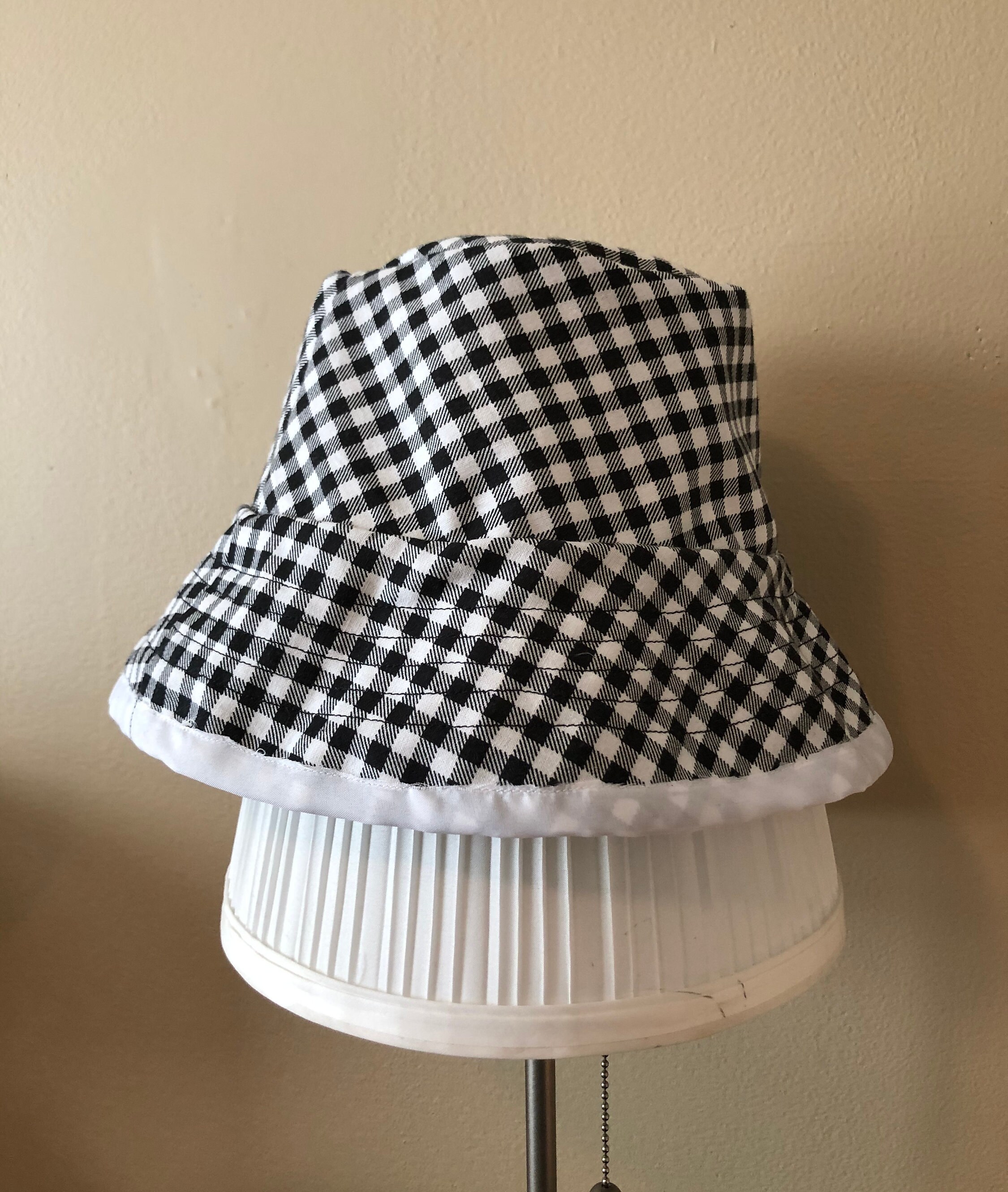 green gingham hat