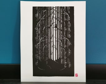 A Forest #2 linocut