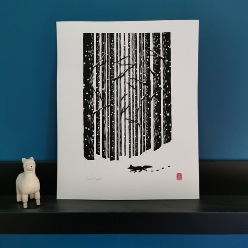A Forest #1 linocut