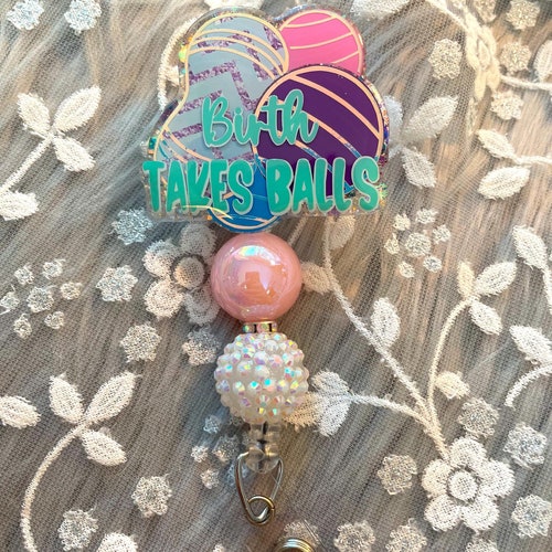 Flying Peanut Ball Western Badge Reel For NICU & Labor Delivery Nurses - Retractable With Swivel Clip