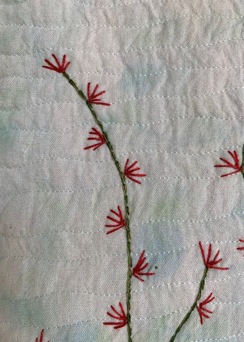 pillow Cardinal Flowers embroidered pillow