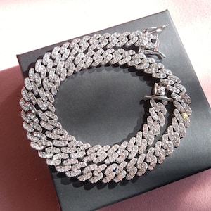 Luxury Bling Bling 9mm Micro Pave Iced Out CZ Cuban Link Necklaces Chains,Hip Hop Jewelry Fashion For Men,Gift for Her