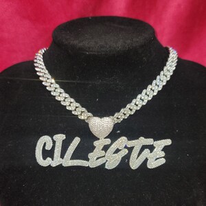 Custom Cursive Name Necklace: Cubic Zircon Cuban Link Chain, Personalized Jewelry