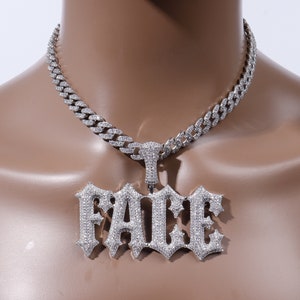 Solid Back Personalized Thorn Letter Pendant cuban Link Chain iced Out Custom Name Necklace hip Hop Jewelry customize Birthday Gift for Him Etsy