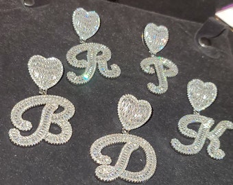 5A Cubic Zircon Initial Necklace Jewelry,26 Alphabet Icy Baguettes Letter Necklace,Tennis Chain,Personalized Birthday gift,Prom Party Gift