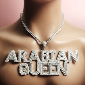 Iced Out CZ Personalized Name Pendant Necklace: Custom Tennis Chain
