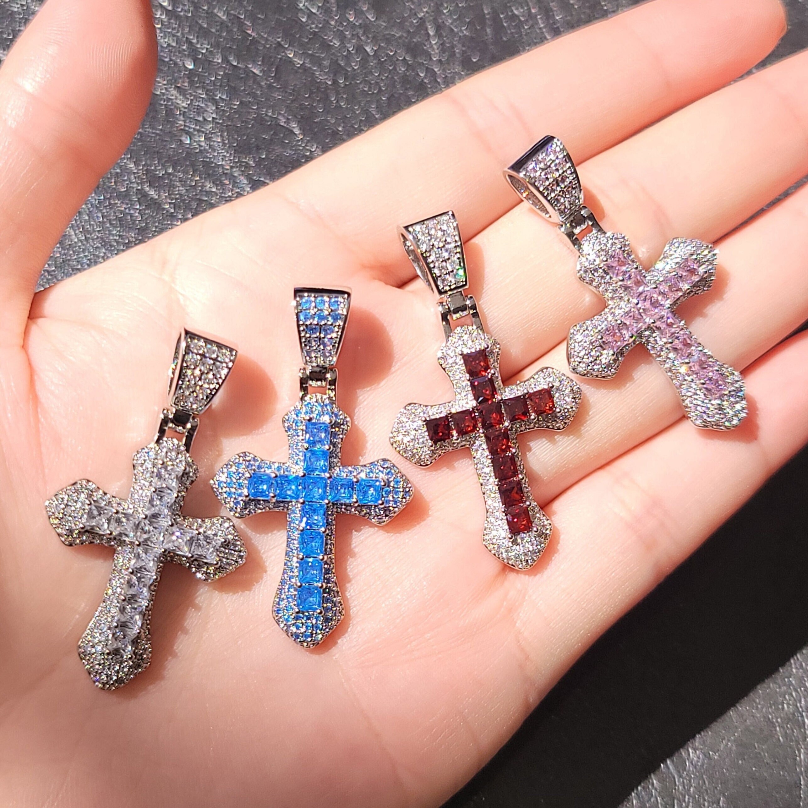Metall Und Kristall Diamant Kreuz Jesus Christian Auto Rückspiegel