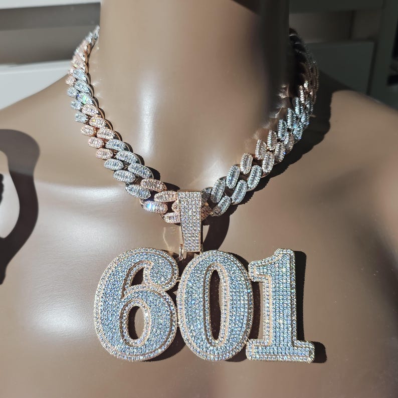 Iced Out Custom Big Name Pendants with 2-Color 15mm Cuban Link Chain,Custom Diamond Chain Men,Hip Hop Jewelry,Custom Necklace,Gift for Him