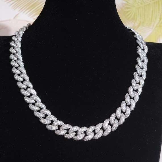 Iced Out Miami Cuban Link Chain: 14mm Micro Pave Diamond Hip Hop