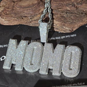 Iced Out Custom Name Necklace Rope Chain,Customize Numbers 0-9 Pendants,Personalized Name Necklace,Birthday Gifts for Him,Wedding Jewelry