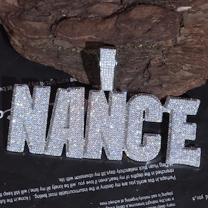 Iced Out Custom Big Words Pendants No Chain,Bling Hip Hop Nameplate Necklace,Custom Necklace,Personalized Birthday Gifts,Prom Party Jewelry