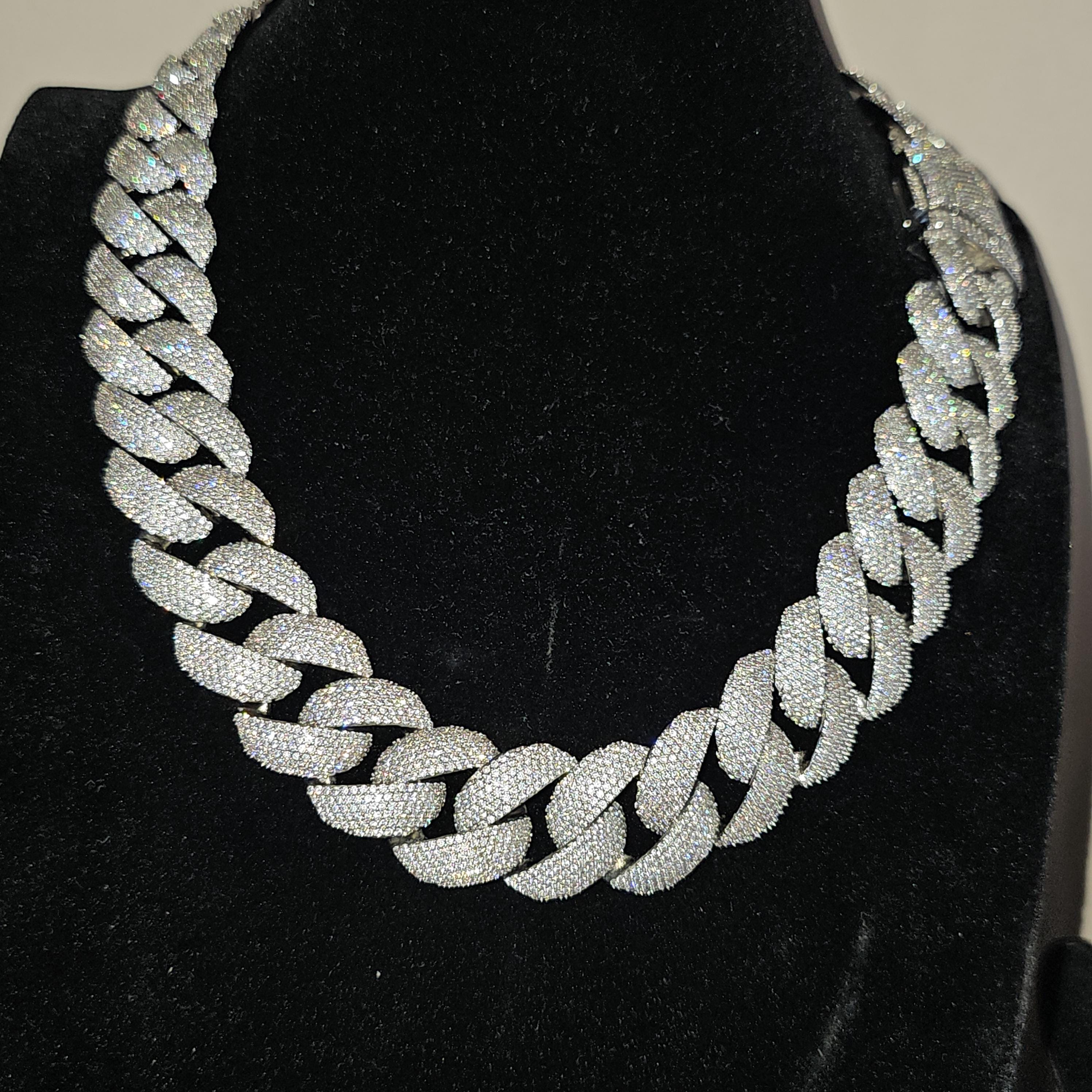 シルバー マイアミアイスネックレス シルバー スクエアマイアミネックレス 幅10mm 46cm - AVALANCHE