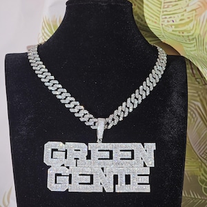 Iced Out Custom Number & Name Pendants with 12mm Cuban Chain,Birthday Necklace,Personalized Jewelry image 2