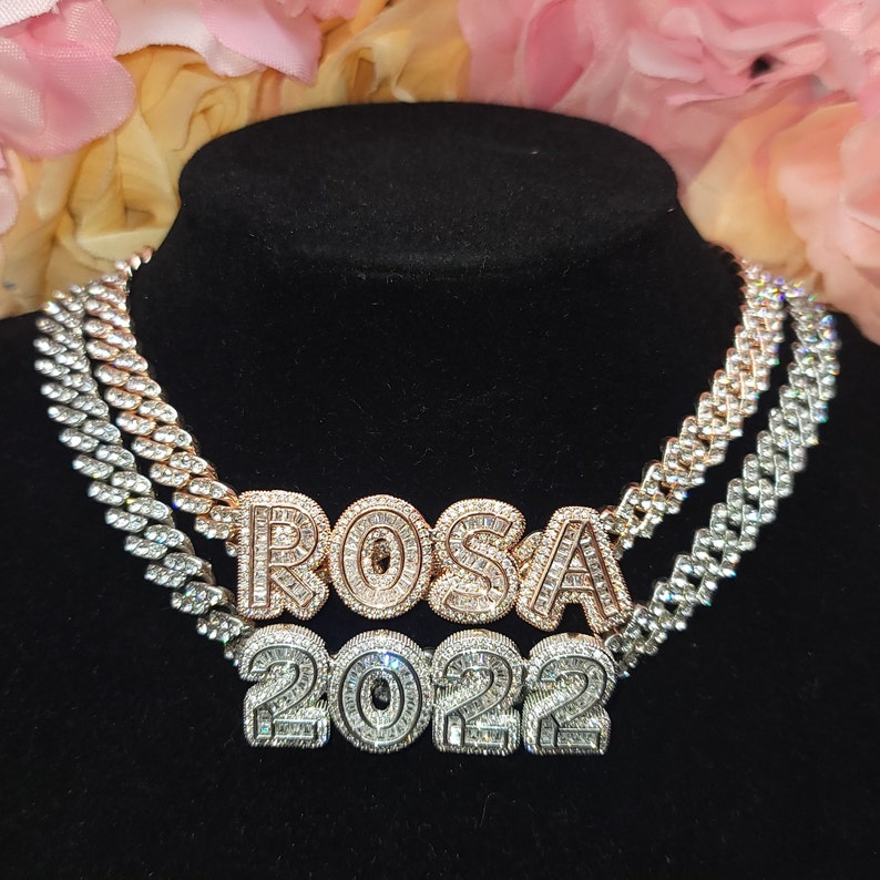 Cuban link name plate necklace Clearance