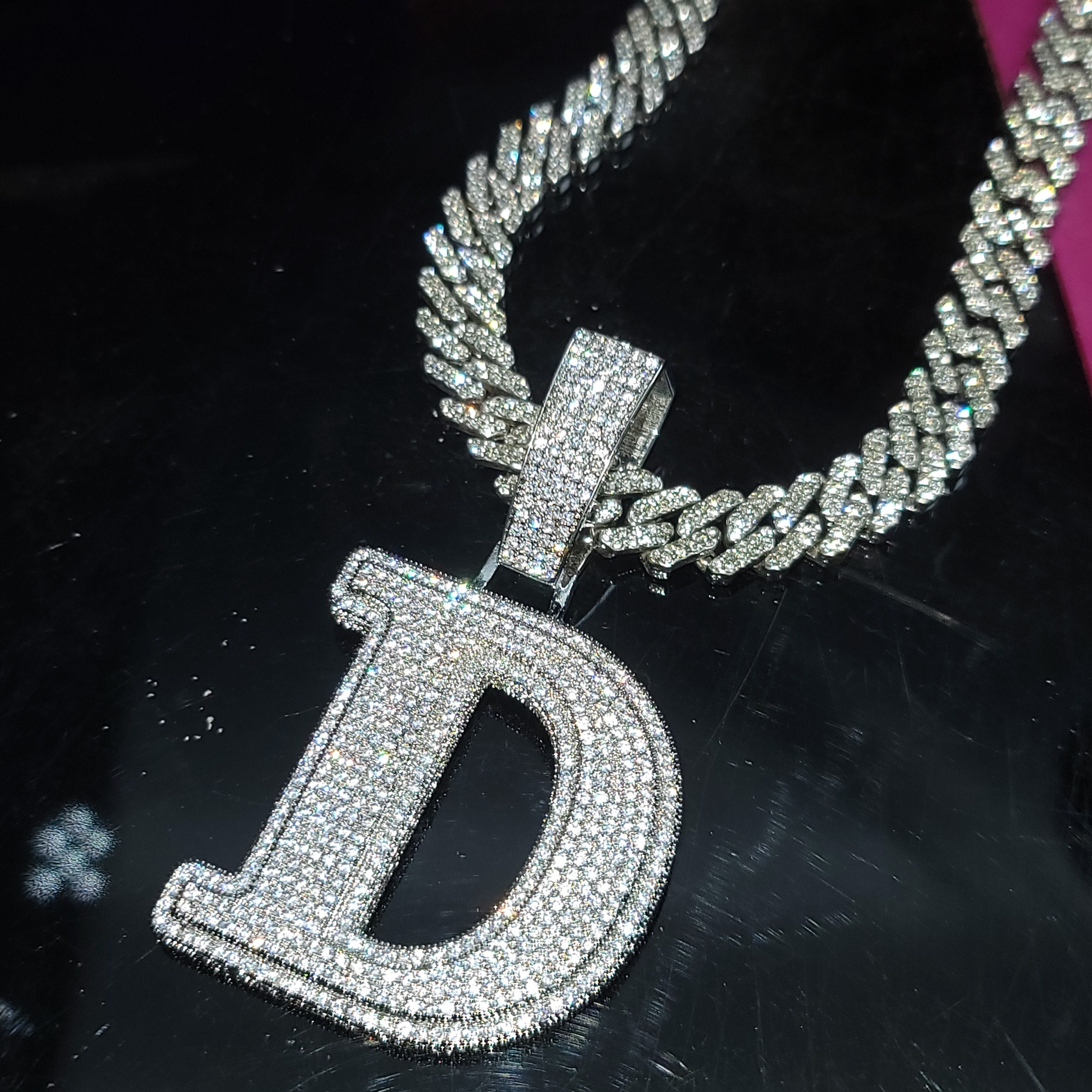Iced Out Big Two Tone Cutom Name Necklace,initial